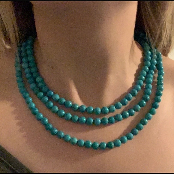 Teal Pearl Necklace - Picture 2 of 2